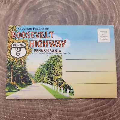 ROOSEVELT HIGHWAY PA US 6 Souvenir Picture Card Folder Postcard Unposted • $13.45