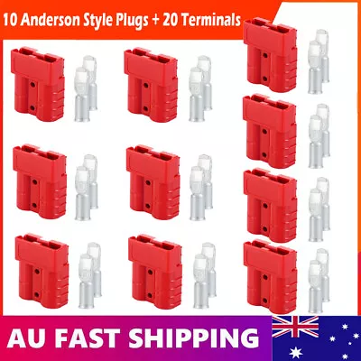 10Pack Anderson Style Plug Connectors 50AMP 6AWG 12-24V Solar Caravan Power Tool • $16.99