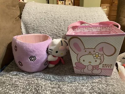 $33.99 • Buy Hello Kitty Basket Lot Ladybug Sanrio Plush Easter Egg Rare And Cardboard Bunny