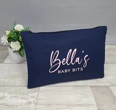 Personalised Baby Bag Accessory Pouch Nappy Bag Changing Bag Baby Storage Bag • £5.99