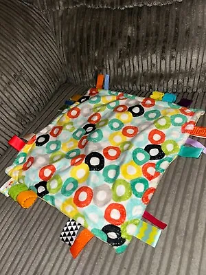 Bright Starts Circles Yellow Multi Comforter Soother Blankie Blanket Taggies • £12.99