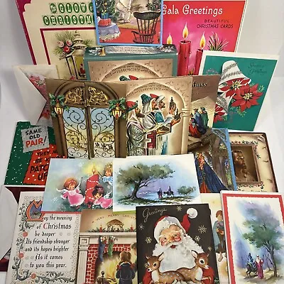 NOS Vintage Christmas Cards Assorted Huge Lot Made USA & Boxes Some W/ Envelopes • $29.99