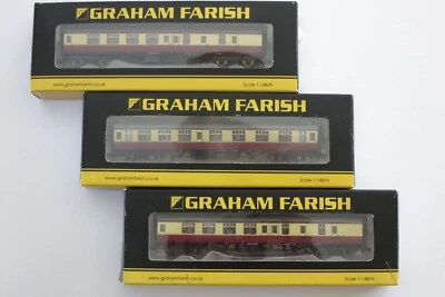 £99 • Buy 3 Nice Gauge Farish BR Mk1 Blood & Custard Coaches, Can Form A '3-car Set'