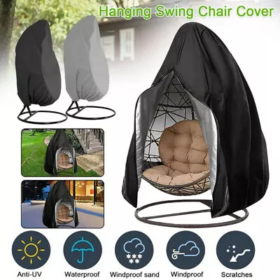 Hanging Swing Egg Chair Cover Garden Patio Outdoor Rain UV Waterproof Protection • £10.89