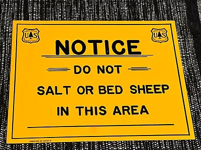 Vintage USFS US Forest Forestry Service “DO NOT SALT OR BED SHEEP” Metal Sign • $19.99
