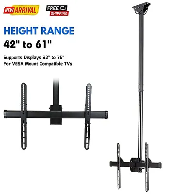 $264.28 • Buy Ceiling TV Mount Hanger Swivel Adjustable Height For 32” - 75  Screen VESA Mount
