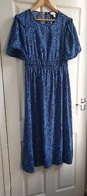 £14.99 • Buy Topshop Blue Floral Midi Dress,Size 14