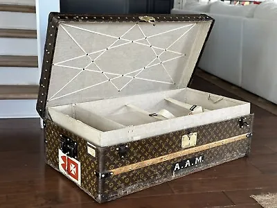 Louis Vuitton Monogram Canvas Cabin Steamer Trunk Key Antique Suitcase Luggage • $7500