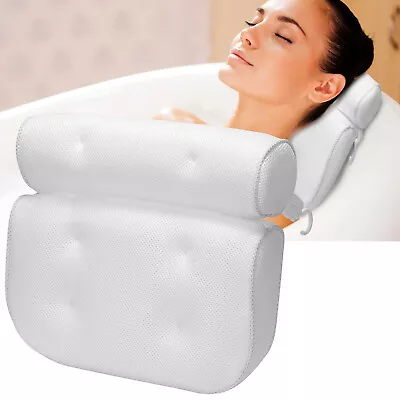 Spa BathTub Pillow 3D Mesh Neck Head Support Relax Home Massage Cushion W/Hook • $22.99
