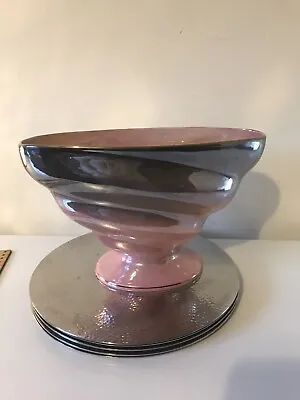 Art Deco Maling Pink/grey/silver Ombre Lustre Ware Mantle Vase Vintage • £19.90