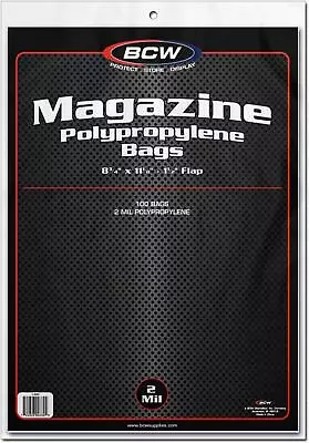 Lot 100 Standard Regular Size Magazine Sleeves Bags Pack Bcw Storage Protector • $18.49