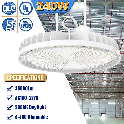 240W UFO LED High Bay Light Warehouse Commercial UFO Fixture Lamp Dimmable 5000K • $67.26