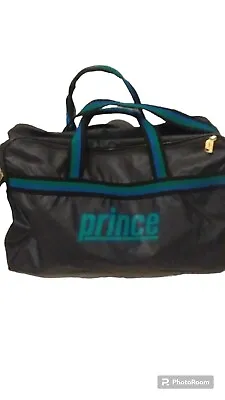 Vintage Prince Large Tennis Gym Bag Nylon Black Blue And Green Double... • $60