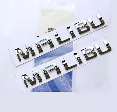 2x GENUINE Chrome MALIBU Alloy Letter Emblem Badge 07-15 Chevrolet  FU 84334804 • $29.94