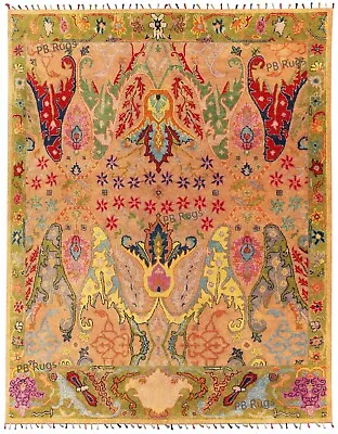 $699 • Buy William Morris Ikat Champagne Antique Style Handmade Traditional Wool Area Rugs