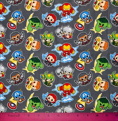 Marvel Avengers Fabric - HALF YARD 100% Cotton Quilting Hulk Thor Falcon Kawaii • $4.98