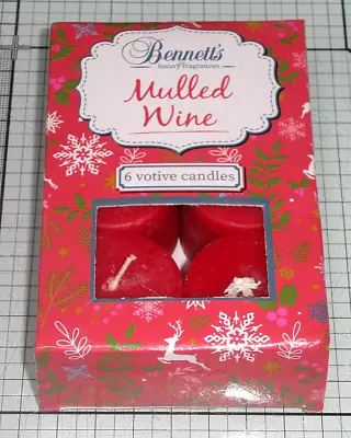 Bennetts 6 Mulled Wine Scented Candles • £1.99