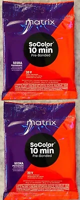 Matrix SoColor 10 Min Pre-Bonded Box - 503NA / 20V - 2 Packets Hair Kit Lot! • $22.74