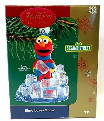 Sesame Street Elmo Loves Snow Carlton Cards Christmas Ornament 2004  • $14