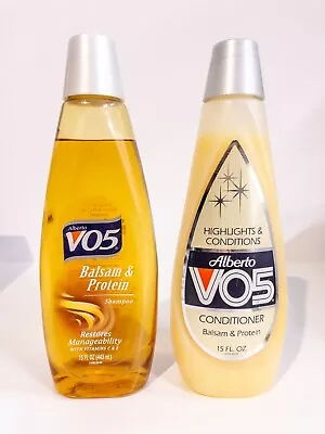 Vintage Alberto VO5 Balsam & Protein Shampoo AND Conditioner 15 OZ 1987 • $34.54