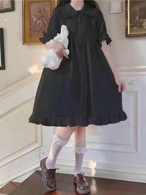 Women Peter Pan Collar Fairy Dress School Vintage Cute Lolita Kawaii Japanese • $18.99