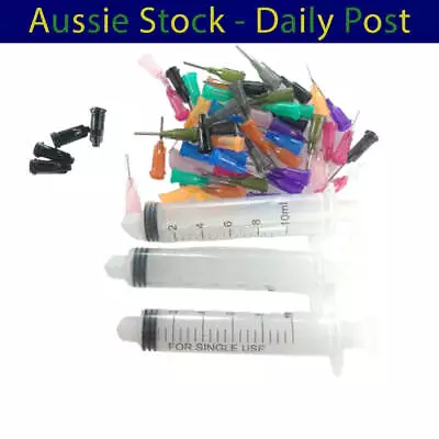 3pcs 10cc Syringe + 50pcs 14G-30G Dispensing Needles Set Liquid Dispenser For SM • $11.58