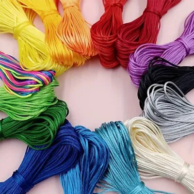 20M Chinese Knot RATTAIL SATIN Thread  Versatile Silk Bracelet String For DIY UK • £0.99