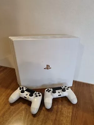 $329 • Buy ✅ 1TB PS4 Sony PlayStation 4 Pro 4K Console White 2 Controllers Good Condition