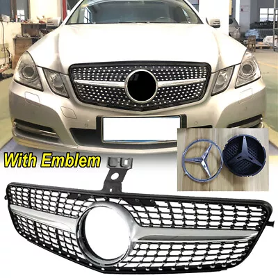 Diamond Grille For 2010-2013 Mercedes-Benz W212 E Class E350 E550 Black W/Emblem • $138.95