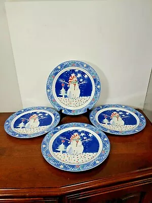 Festive Mr. Snowman Dinner Plate Set Of Four Epoch Noritake • $22.50