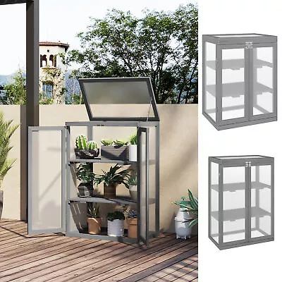 Mini Wood Greenhouse Cold Frame Garden Flower Planting Box Growhouse 3 Types • £60.99