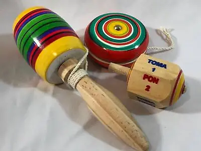 3 Mexican Classic Wooden Toys / Balero Yo-Yo Toma-Todo (Assorted Colors) • $24.99