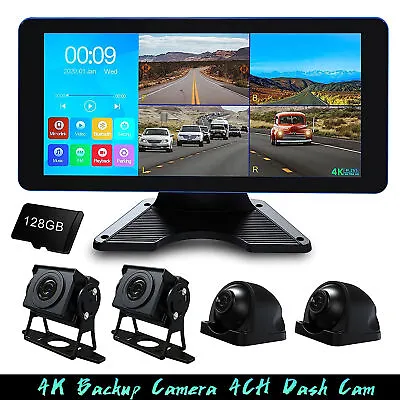 4K RV Backup Camera System 10.36  Monitor For Truck Rear Side View DVR Recording • $199.99