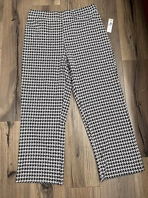 NEW Sunny Leigh Soft Surroundings Size XL Houndstooth Pull On Stretch Pants • $25