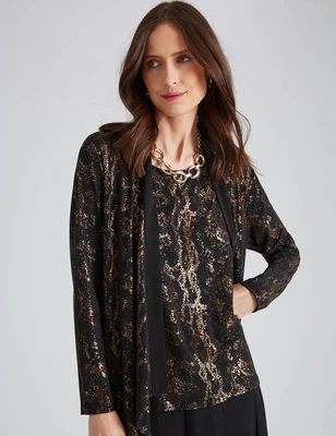 $25.27 • Buy Noni B Metallic Printed Cardigan Womens Clothing  Jackets  Vests Jacket