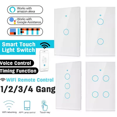 $27.26 • Buy WiFi Switch Smart Home Touch RF Light Wall Panel For Alexa Google 1/2/3/4 Gang