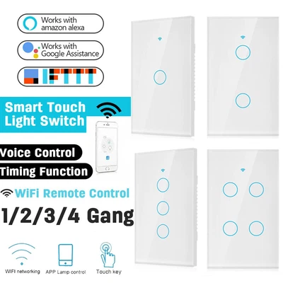 $24.69 • Buy WiFi Switch Smart Home Touch RF Light Wall Panel For Alexa Google 1/2/3/4 Gang