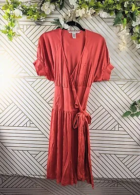 $19.80 • Buy Diane Von Furstenberg Women's Red Wrap Dress Tie Silk Blend Size 6 READ