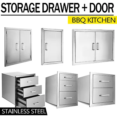 $45.90 • Buy Outdoor Kitchen BBQ Island Components Stainless Steel Access Door And Drawer