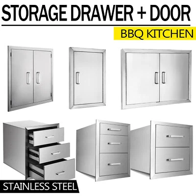 $45.90 • Buy Outdoor Kitchen BBQ Island Components Stainless Steel Access Door And Drawer