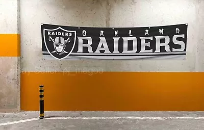 Oakland Raiders Flag Banner 2X8Ft Raider Nation Large Banner Flag NFL Man Cave • $12.59