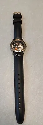 Vintage 90s Wilson Michael Jordan Watch Men Silver Tone 23 Leather Band Bulls • $12.99