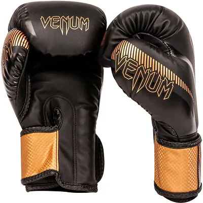 Venum Impact Hook And Loop Boxing Gloves - Black/Bronze • $61.75