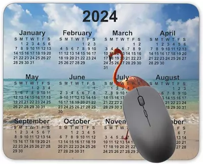 2024 Flamingo Calendar Mouse Pad Natural Rubber Mouse Pad Quality Creative  • $13.26