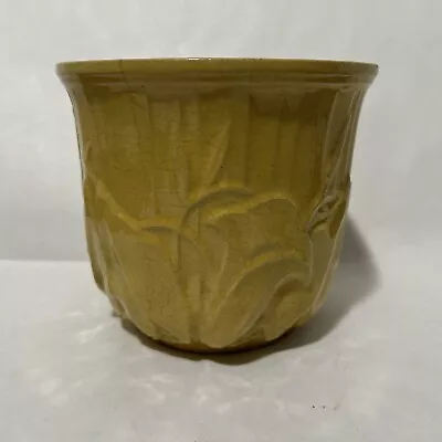 Yellow McCOY CALLA LILY JARDINIERE Vintage Pottery Flower Pot Planter  Vase • $38.99