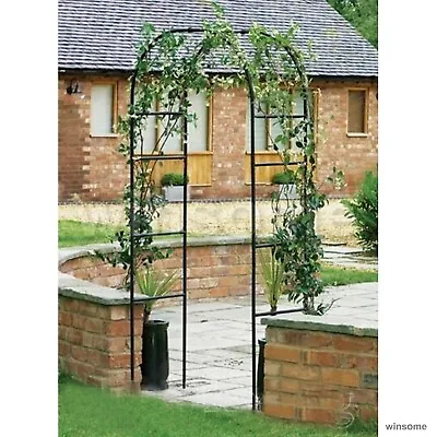 2.4m Metal Garden Arch Heavy Duty Trellis Tubular Rose Climbing Plants Archway • £14.60