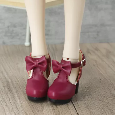 Bow Red High Heels Shoes For 1/4 BJD MSD Dollfie DREAM Luts AOD DZ MID AF DOD DK • $23.10