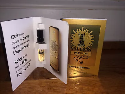 Paco Rabanne 1 Million Parfum EDT Men Perfume Samples 1.5 Ml/ .05 Oz Ea Lot Of 2 • $13.95