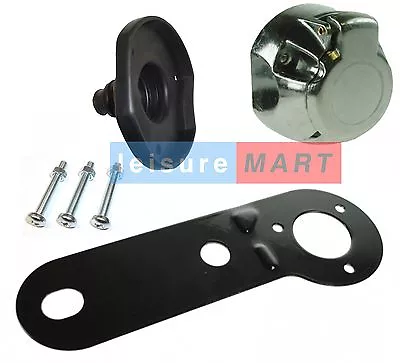 12 Volt N Type 7 Pin Metal Trailer Socket With Fittings Gasket & Mounting Plate • £9.09