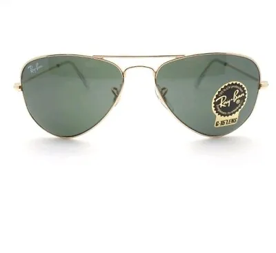 $146.25 • Buy Ray-Ban Aviator Small Arista Metal Green 52 Mm Sunglasses RB3044 L0207 52